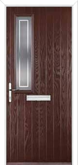 Mid Square (off set) Enfield Composite Front Door in Darkwood