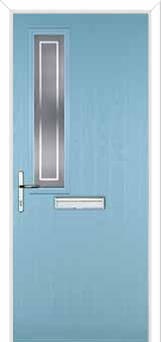 Mid Square (off set) Enfield Composite Front Door in Duck Egg Blue