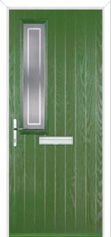 Mid Square (off set) Enfield Composite Front Door in Fern Green