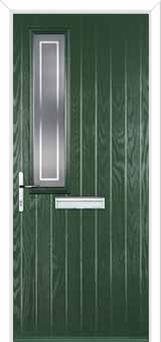 Mid Square (off set) Enfield Composite Front Door in Green