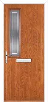 Mid Square (off set) Enfield Composite Front Door in Oak