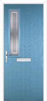 Mid Square (off set) Enfield Composite Front Door in Pastel Blue