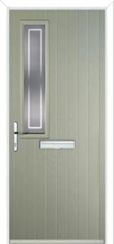 Mid Square (off set) Enfield Composite Front Door in Pebble Grey