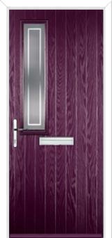 Mid Square (off set) Enfield Composite Front Door in Purple Violet