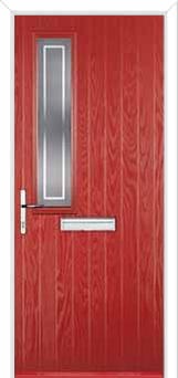 Mid Square (off set) Enfield Composite Front Door in Red
