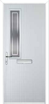 Mid Square (off set) Enfield Composite Front Door in White