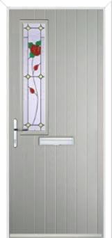 Mid Square (off set) English Rose Composite Front Door in Agate Grey
