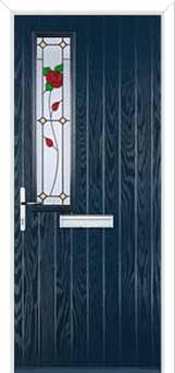Mid Square (off set) English Rose Composite Front Door in Dark Blue
