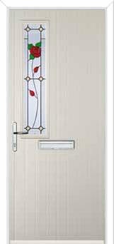 Mid Square (off set) English Rose Composite Front Door in Cream