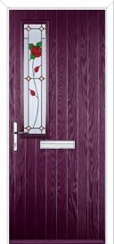 Mid Square (off set) English Rose Composite Front Door in Purple Violet