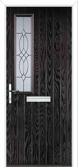 Mid Square (off set) Flair Composite Front Door in Black Brown