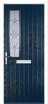 Mid Square (off set) Flair Composite Front Door in Dark Blue