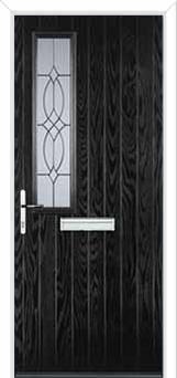 Mid Square (off set) Flair Composite Front Door in Black
