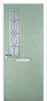 Mid Square (off set) Flair Composite Front Door in Chartwell Green