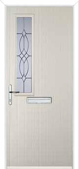 Mid Square (off set) Flair Composite Front Door in Cream