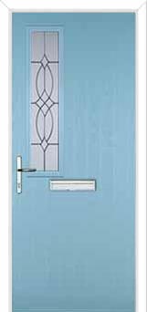 Mid Square (off set) Flair Composite Front Door in Duck Egg Blue