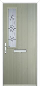 Mid Square (off set) Flair Composite Front Door in Pebble Grey