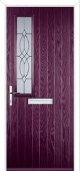 Mid Square (off set) Flair Composite Front Door in Purple Violet