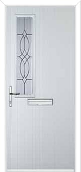 Mid Square (off set) Flair Composite Front Door in White