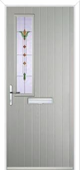 Mid Square (off set) Fleur Composite Front Door in Agate Grey