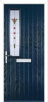 Mid Square (off set) Fleur Composite Front Door in Dark Blue