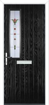 Mid Square (off set) Fleur Composite Front Door in Black