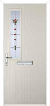 Mid Square (off set) Fleur Composite Front Door in Cream
