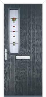 Mid Square (off set) Fleur Composite Front Door in Anthracite Grey