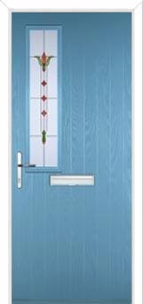 Mid Square (off set) Fleur Composite Front Door in Pastel Blue