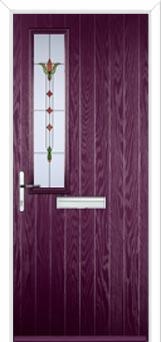 Mid Square (off set) Fleur Composite Front Door in Purple Violet