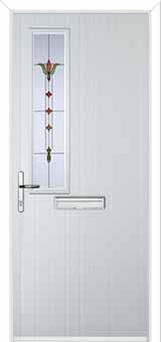 Mid Square (off set) Fleur Composite Front Door in White