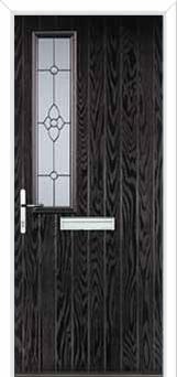 Mid Square (off set) Finesse Composite Front Door in Black Brown