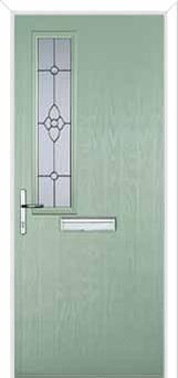 Mid Square (off set) Finesse Composite Front Door in Chartwell Green