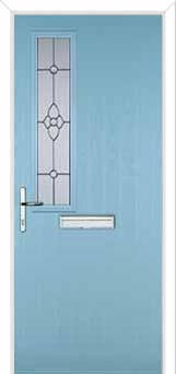Mid Square (off set) Finesse Composite Front Door in Duck Egg Blue
