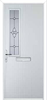Mid Square (off set) Finesse Composite Front Door in White