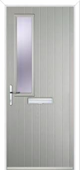 Mid Square (off set) Glazed Composite Front Door in Agate Grey