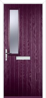 Mid Square (off set) Glazed Composite Front Door in Purple Violet