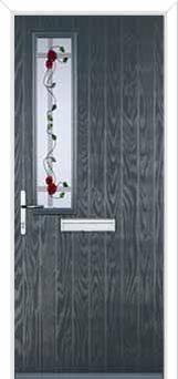 Mid Square (off set) Mackintosh Rose Composite Front Door in Anthracite Grey