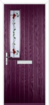 Mid Square (off set) Mackintosh Rose Composite Front Door in Purple Violet
