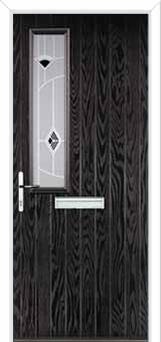 Mid Square (off set) Murano Composite Front Door in Black Brown