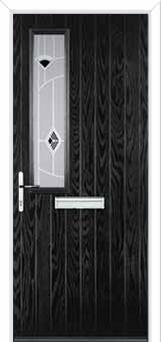 Mid Square (off set) Murano Composite Front Door in Black
