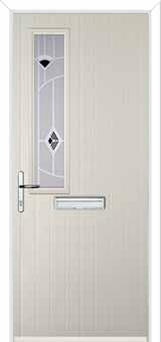 Mid Square (off set) Murano Composite Front Door in Cream