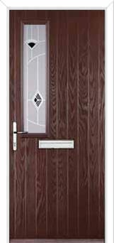 Mid Square (off set) Murano Composite Front Door in Darkwood