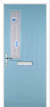 Mid Square (off set) Murano Composite Front Door in Duck Egg Blue