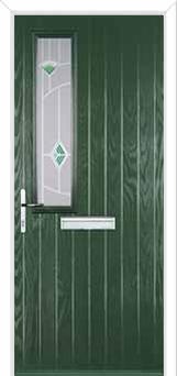 Mid Square (off set) Murano Composite Front Door in Green