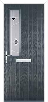 Mid Square (off set) Murano Composite Front Door in Anthracite Grey
