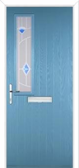 Mid Square (off set) Murano Composite Front Door in Pastel Blue