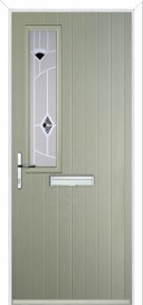 Mid Square (off set) Murano Composite Front Door in Pebble Grey