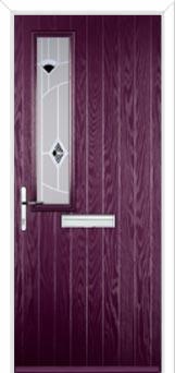 Mid Square (off set) Murano Composite Front Door in Purple Violet