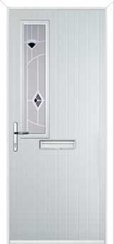 Mid Square (off set) Murano Composite Front Door in White